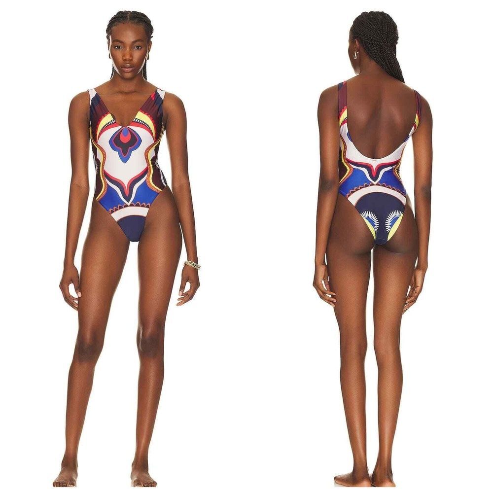 Boamar Revolve One Piece Swimsuit M Cheeky Bikini Beach Tribal Blue Kali Mai Tai